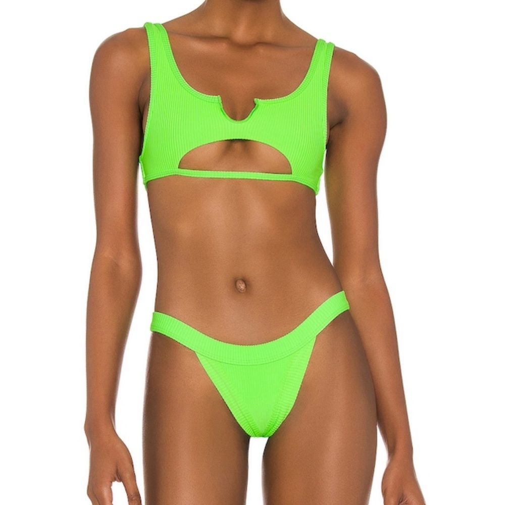 Frankies Bikinis green glow bikini. NWT,Never worn